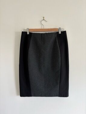 NWT Vince Camuto Classic Two-Tone Pencil Skirt in Charcoal and Black Sz S